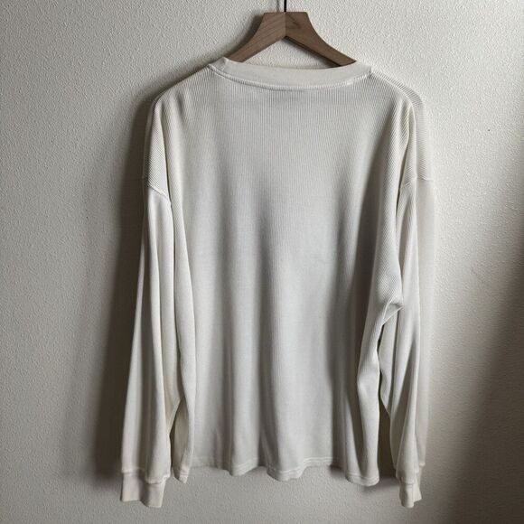 Vtg‎ Southpole Shirt Mens XL Ivory Large Graphic Thermal Ribbed Knit Y2K Flaws - Picture 5 of 16